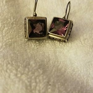 Sterling Silver Amythest Drop Earrings